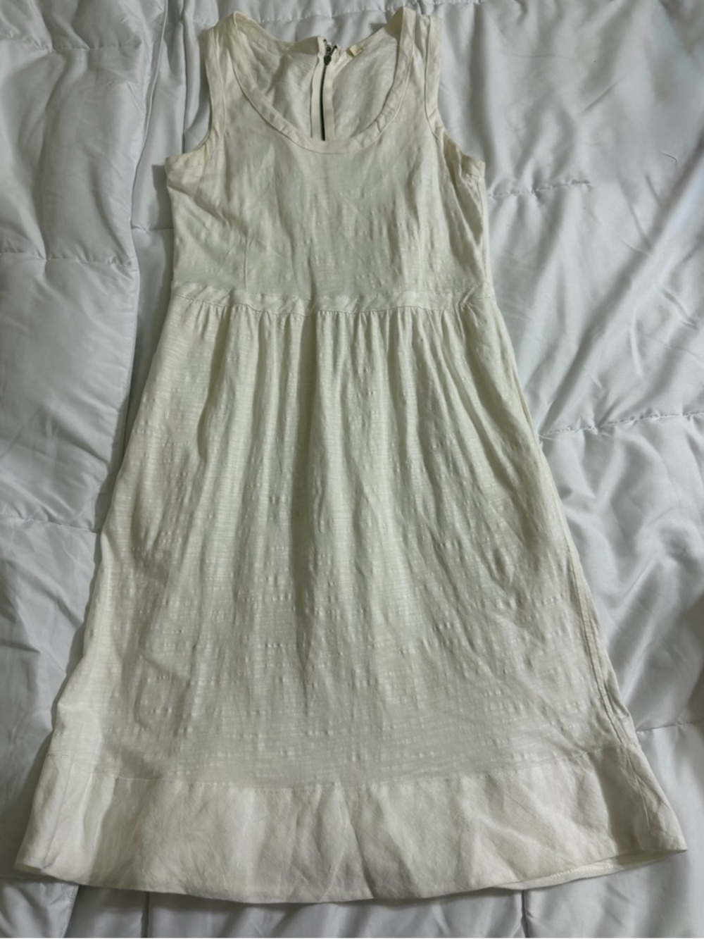 J. Crew Ivory Sleeveless Midi Dress